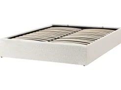 Seng med opbevaring uden gavl DINAN Boucle Cremehvid 140 x 200 cm