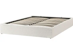 Seng med opbevaring uden gavl DINAN Boucle Cremehvid 160 x 200 cm