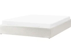 Seng med opbevaring uden gavl DINAN Boucle Cremehvid 180 x 200 cm