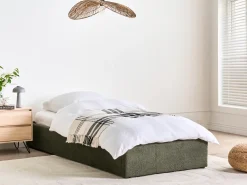 Seng med opbevaring uden gavl DINAN Boucle Mørkegrøn 90 x 200 cm