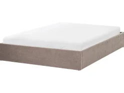 Seng med opbevaring uden gavl DINAN Boucle Brungrå 160 x 200 cm