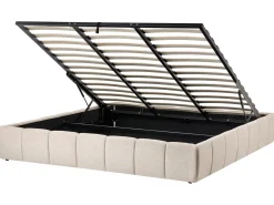 Seng med opbevaring uden gavl GENAS Lys Beige 180 x 200 cm
