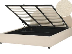Seng med opbevaring VAUCLUSE Boucle Beige 180 x 200 cm
