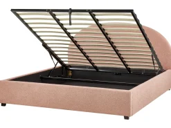 Seng med opbevaring VAUCLUSE Boucle Pastellrosa 180 x 200 cm
