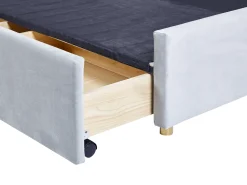Seng med opbevaring VERNOYES Velour Lysegrå 160 x 200 cm