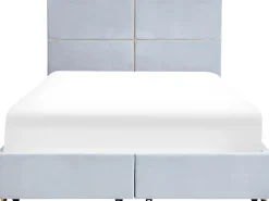 Seng med opbevaring VERNOYES Velour Lysegrå 160 x 200 cm