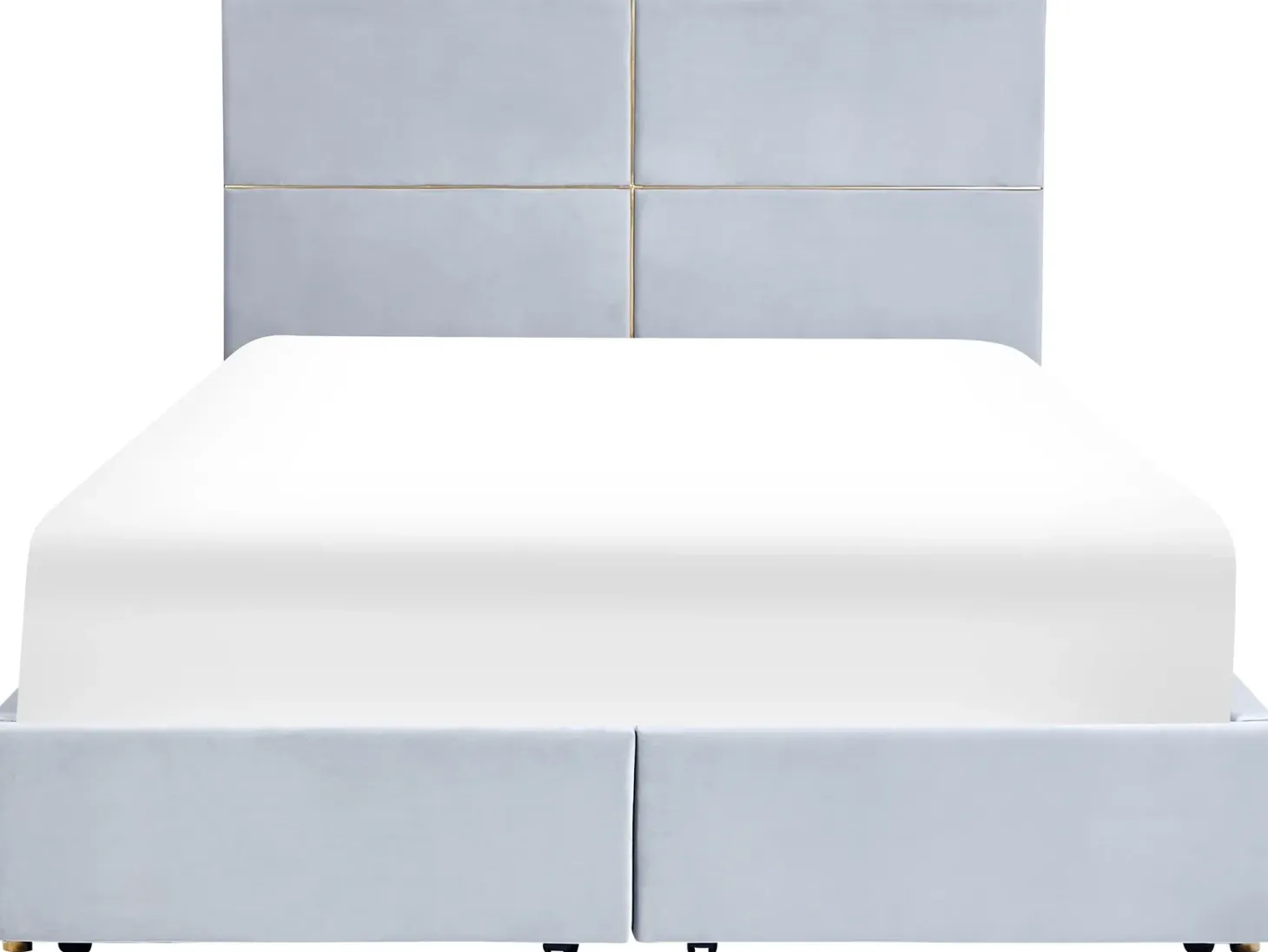 Seng med opbevaring VERNOYES Velour Lysegrå 160 x 200 cm