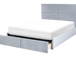 Seng med opbevaring VERNOYES Velour Lysegrå 160 x 200 cm