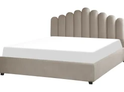 Seng med opbevaring VINCENNES Velour Brungrå 180 x 200 cm