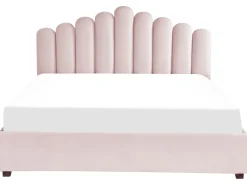 Seng med opbevaring VINCENNES Velour Pastellrosa 180 x 200 cm