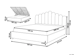 Seng med opbevaring VINCENNES Velour Cremehvid 180 x 200 cm