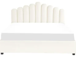 Seng med opbevaring VINCENNES Velour Cremehvid 180 x 200 cm
