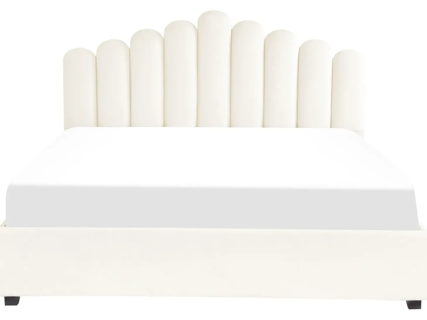 Seng med opbevaring VINCENNES Velour Cremehvid 180 x 200 cm