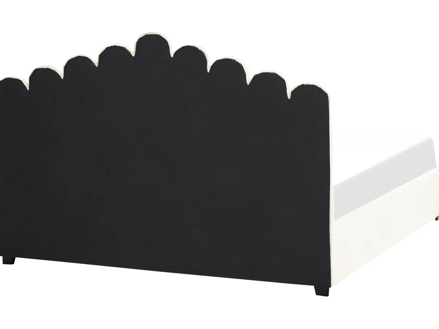 Seng med opbevaring VINCENNES Velour Cremehvid 180 x 200 cm