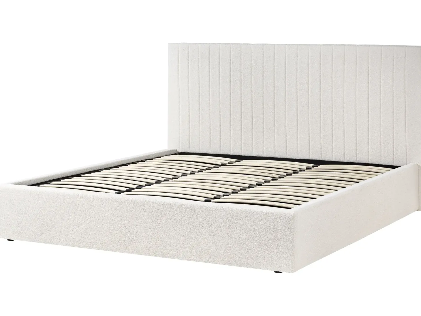 Seng med opbevaring VION Boucle Cremehvid 180 x 200 cm