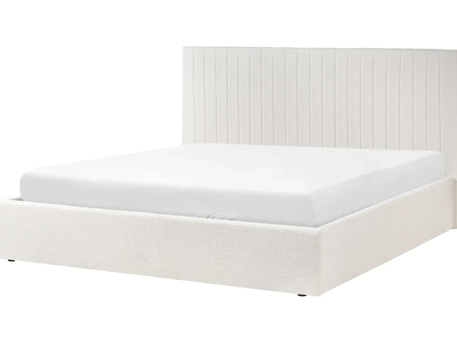 Seng med opbevaring VION Boucle Cremehvid 180 x 200 cm