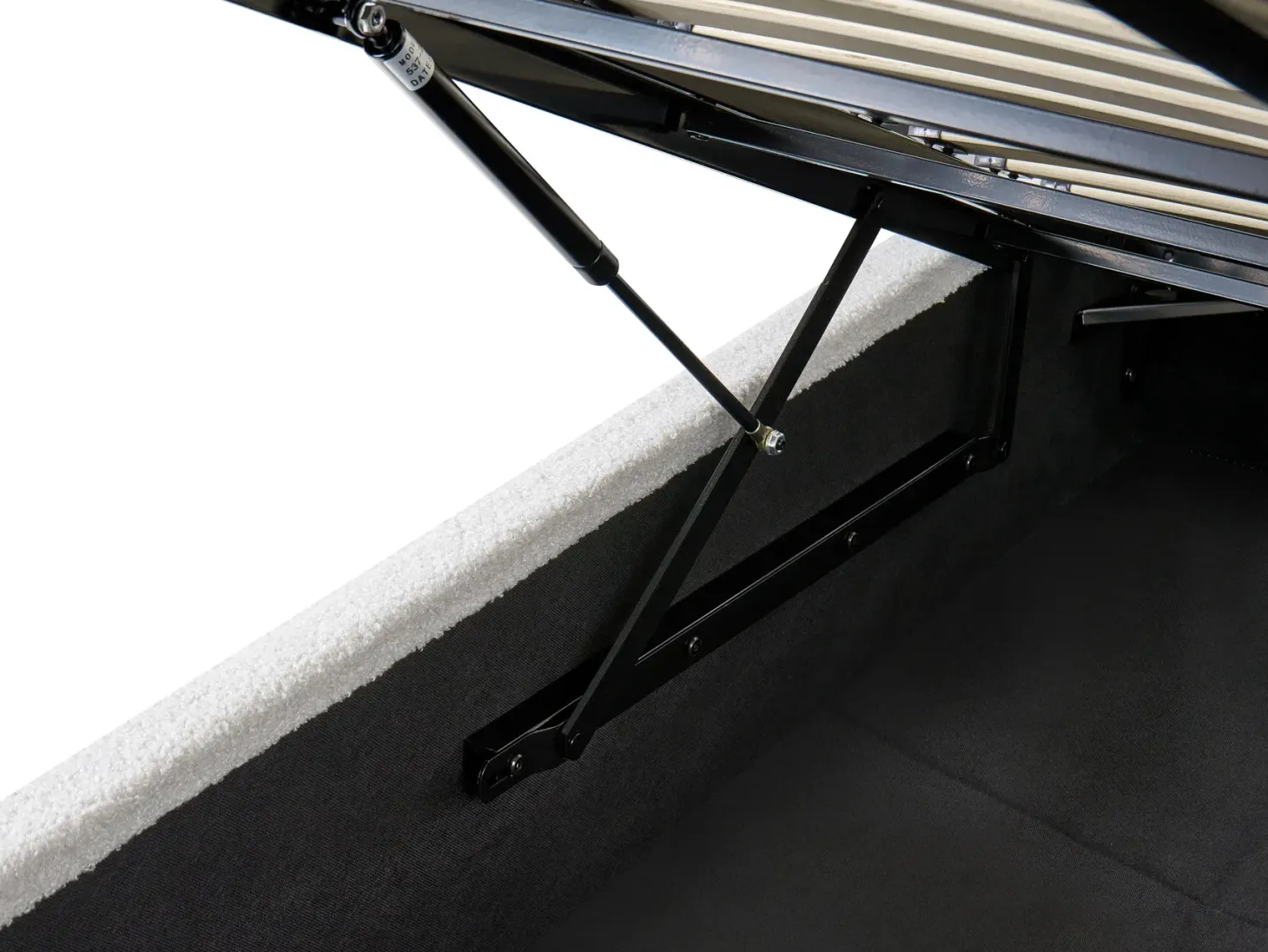 Seng med opbevaring VION Boucle Cremehvid 180 x 200 cm