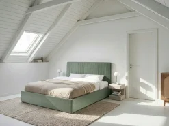 Seng med opbevaring VION Boucle Grøn 180 x 200 cm