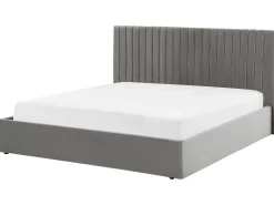Seng med opbevaring VION Velour Grå 180 x 200 cm