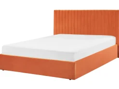 Seng med opbevaring VION Velour Orange 160 x 200 cm