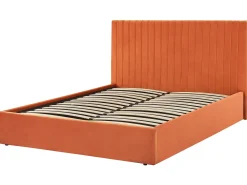 Seng med opbevaring VION Velour Orange 160 x 200 cm