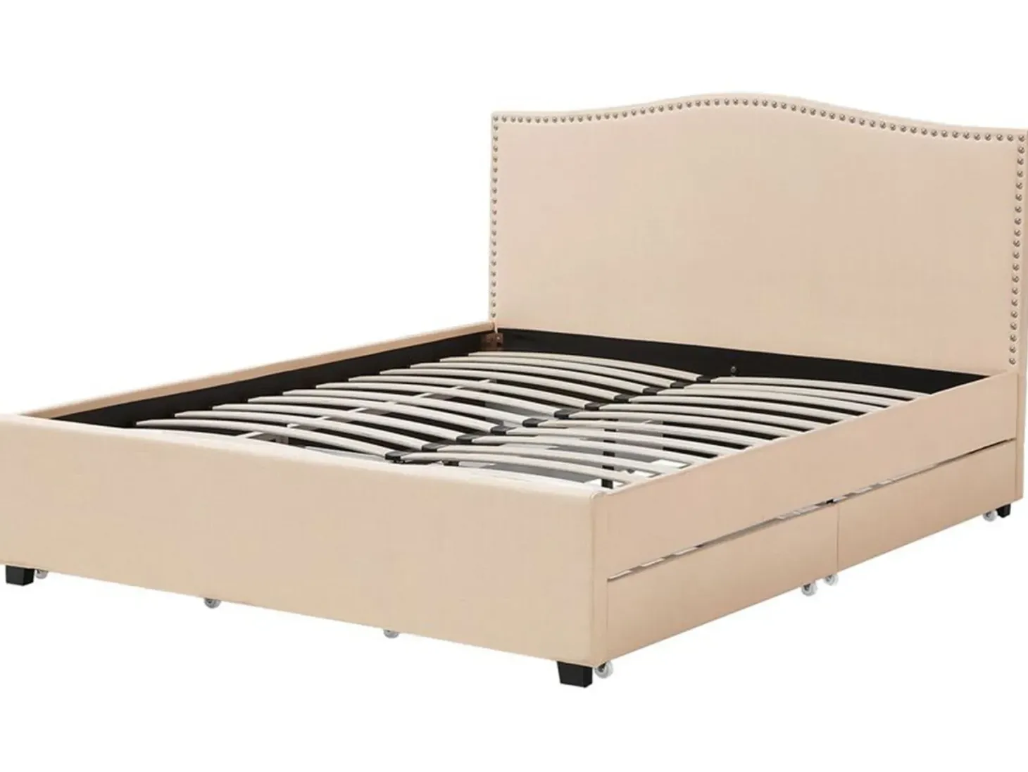 Seng med skuffer til opbevaring MONTPELLIER Beige 180 x 200 cm