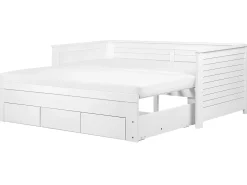 Seng med skuffer til opbevaring Træ CAHORS 90 x 200 cm Hvid