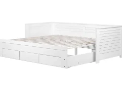 Seng med skuffer til opbevaring Træ CAHORS 90 x 200 cm Hvid