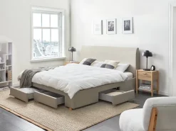 Seng med skuffer til opbevaring SOUTRIN Beige 180 x 200 cm