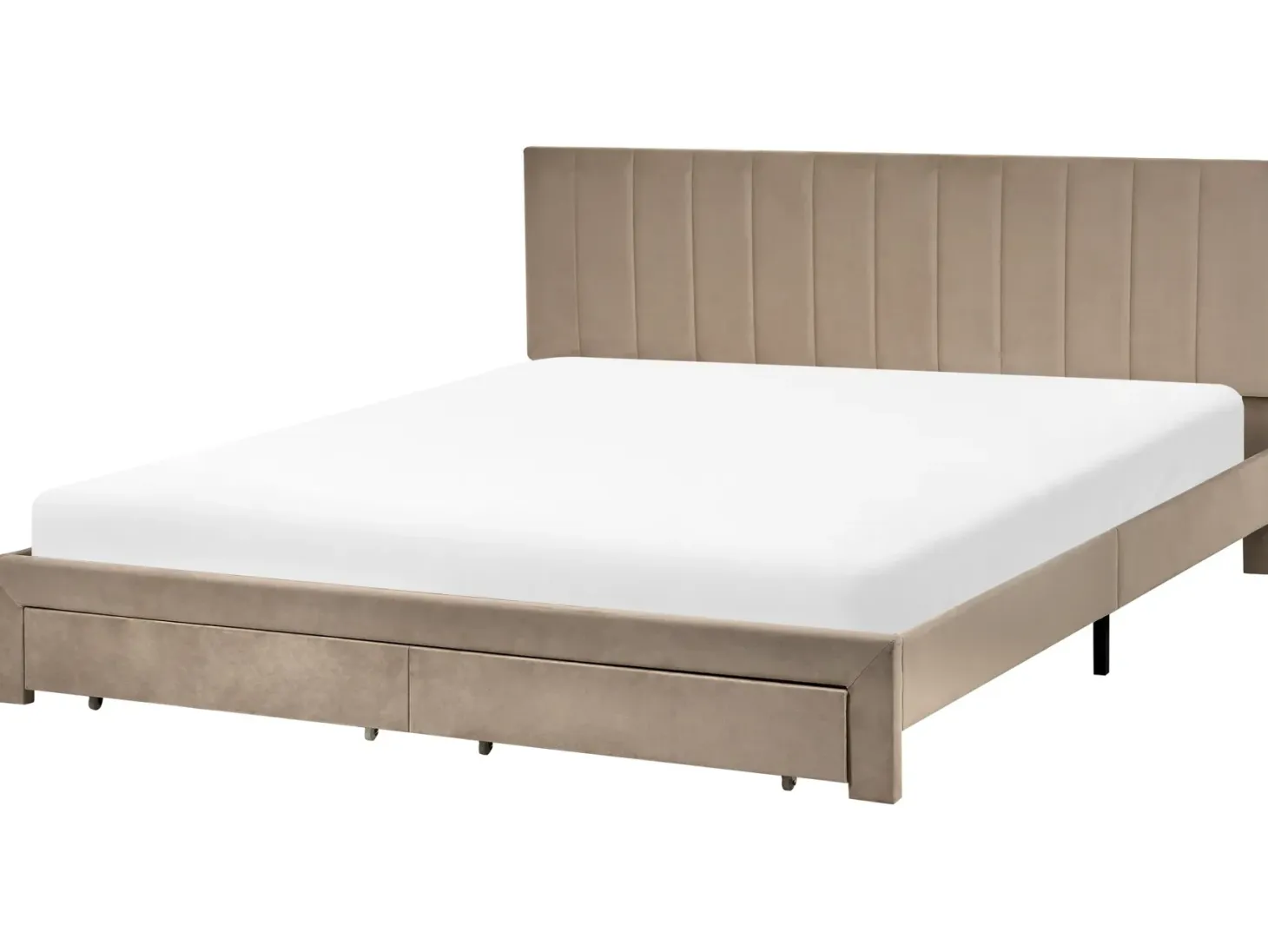 Seng med skuffer til opbevaring LONZAC Velour Brungrå 180 x 200 cm