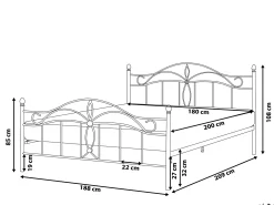 Seng Metal ANTLIA 180 x 200 cm Sort