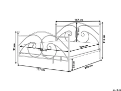 Seng Metal DINARD 160 x 200 cm Sort