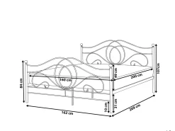 Seng Metal LYRA 160 x 200 cm Hvid
