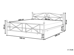 Seng Metal RODEZ 180 x 200 cm Hvid