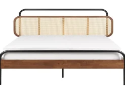 Seng Rattan BOUSSICOURT 180 x 200 cm Mørkebrun