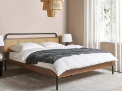 Seng Rattan BOUSSICOURT 180 x 200 cm Mørkebrun