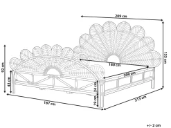 Seng Rattan FLORENTINE 180 x 200 cm Lysebrun