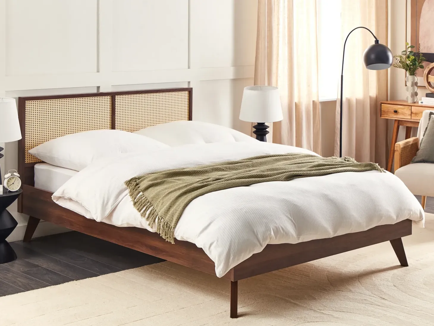 Seng Rattan MONPAZIER 160 x 200 cm Mørkebrun
