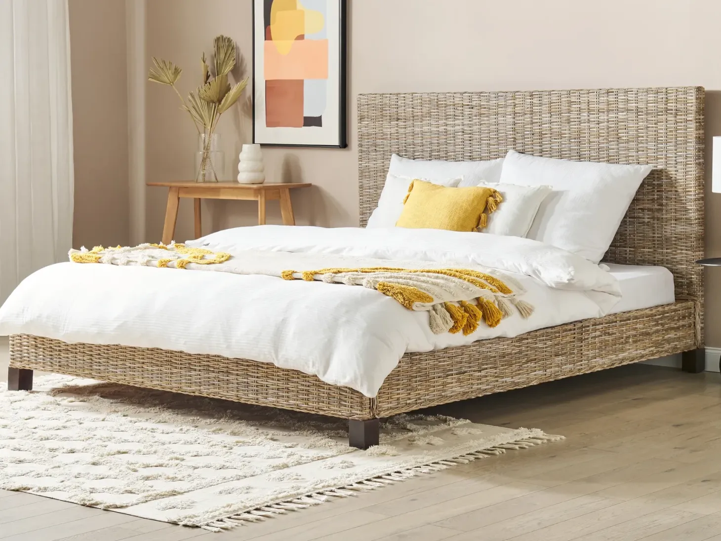 Seng Rattan SALBRIS 180 x 200 cm Naturlig