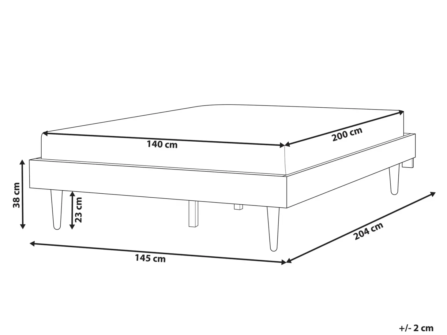 Seng TOUCY 140 x 200 cm Brun ask