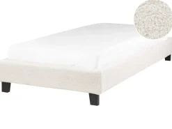 Seng uden hovedgærde Boucle ROANNE 90 x 200 cm Lys Beige