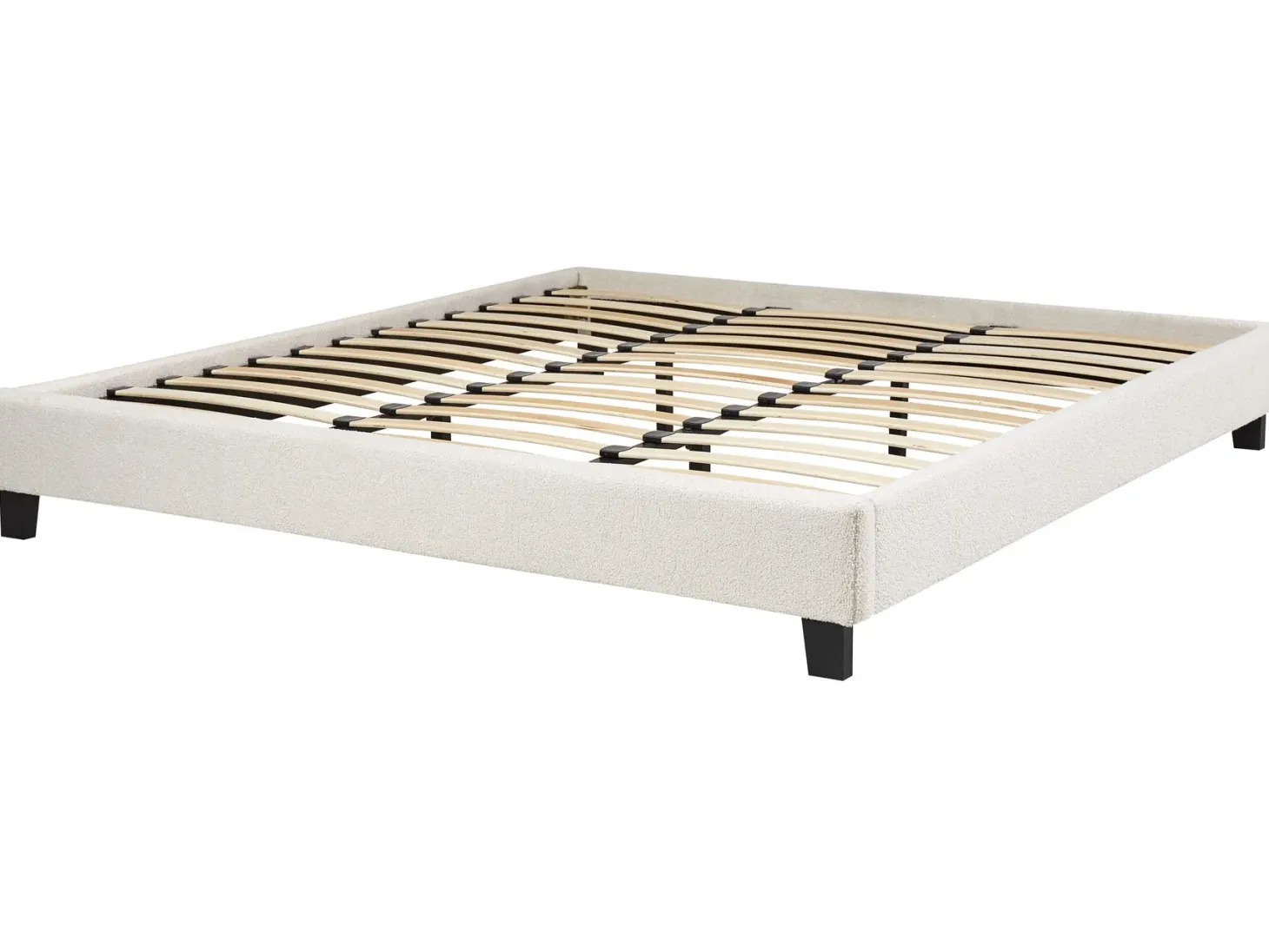 Seng uden hovedgærde Boucle ROANNE 180 x 200 cm Lys Beige