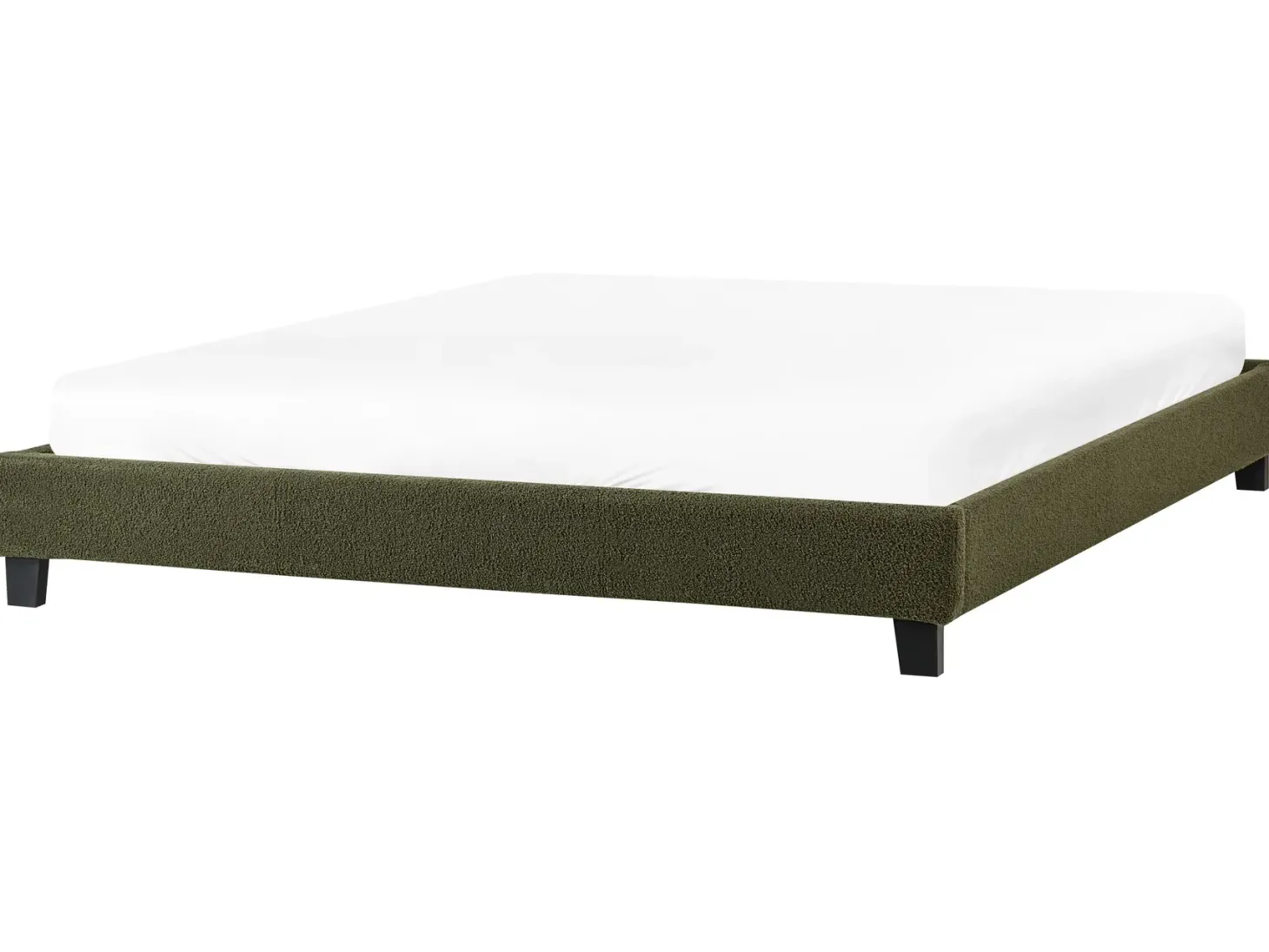 Seng uden hovedgærde Boucle ROANNE 180 x 200 cm Mørkegrøn