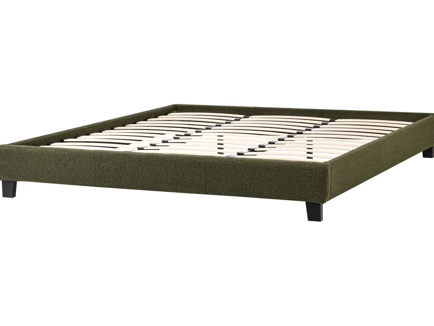 Seng uden hovedgærde Boucle ROANNE 180 x 200 cm Mørkegrøn