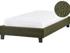 Seng uden hovedgærde Boucle ROANNE 90 x 200 cm Mørkegrøn
