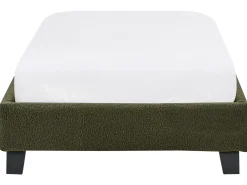 Seng uden hovedgærde Boucle ROANNE 90 x 200 cm Mørkegrøn