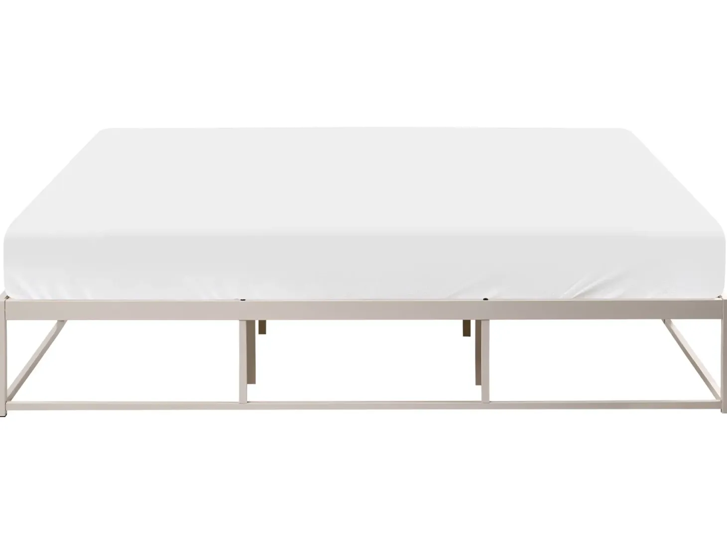 Seng uden hovedgærde Metal VIRY 180 x 200 cm Lys Beige