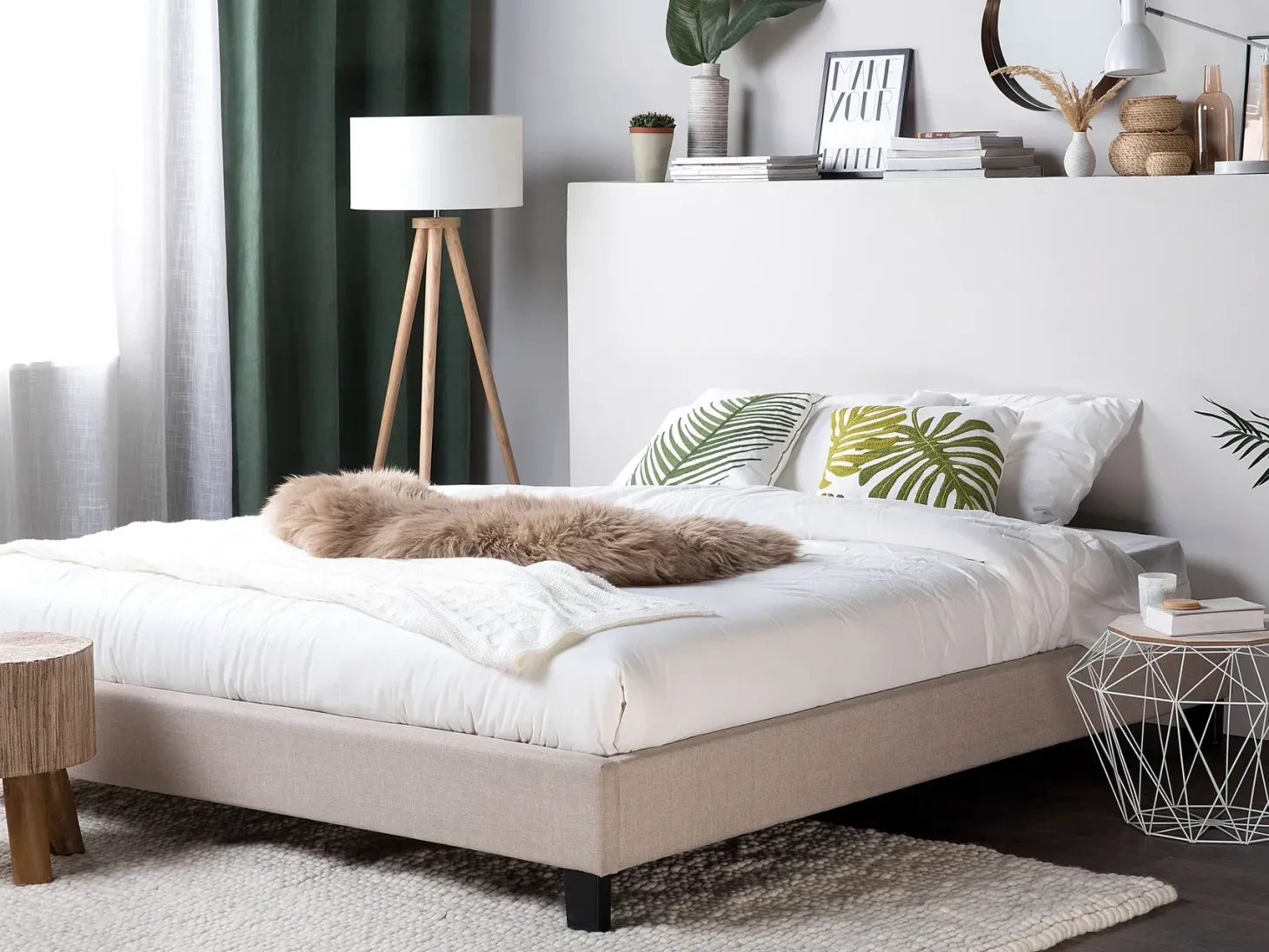 Seng uden hovedgærde ROANNE 180 x 200 cm Beige
