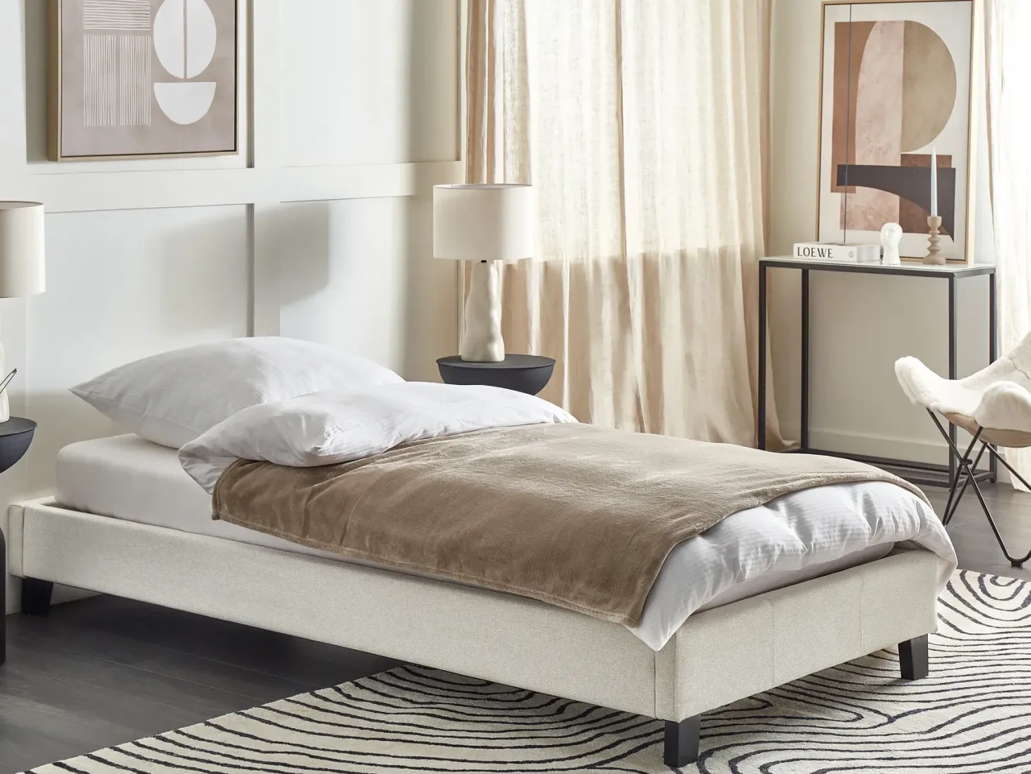 Seng uden hovedgærde ROANNE 90 x 200 cm Lys Beige