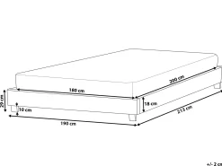 Seng uden hovedgærde ROANNE 180 x 200 cm Lysegrå